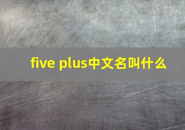 five plus中文名叫什么